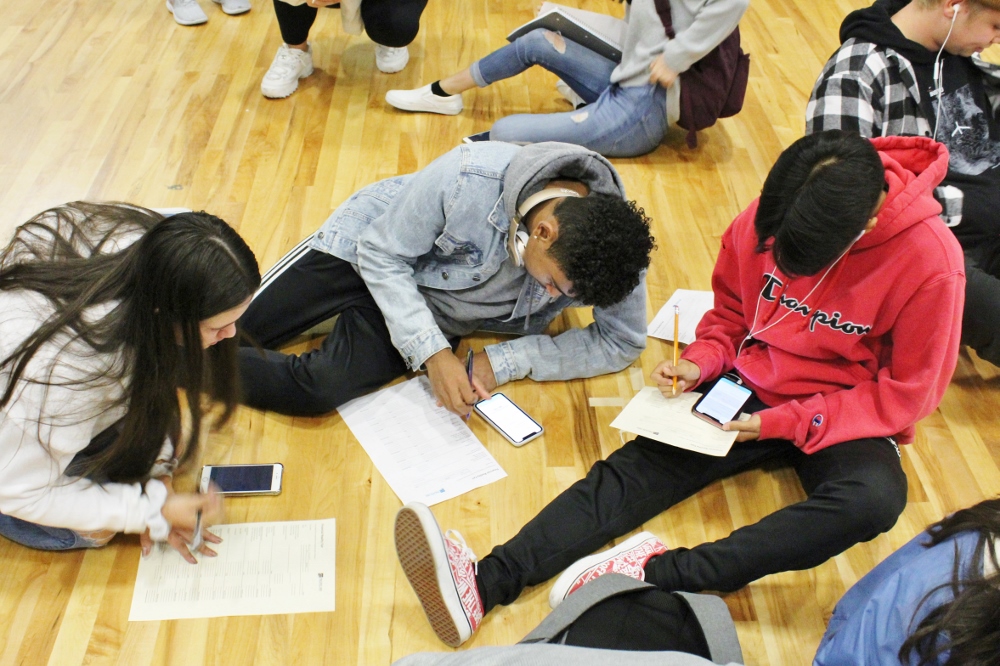 Students at the Parkrose High School reality fair
