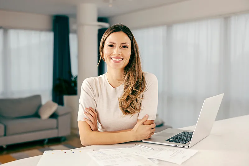 Woman doing taxes